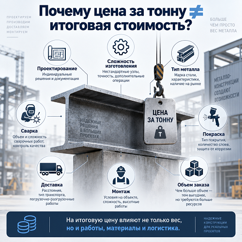 Почему цена металлоконструкций за тонну не показывает итоговую стоимость